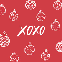 Xoxo. Hand lettering calligraphic Christmas type poster