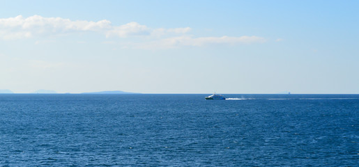 Fototapeta na wymiar Seaview over Saronic Gulf in Greece, June, 2017