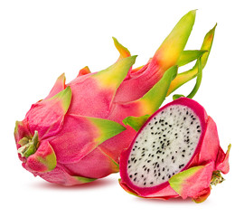 Fresh dragon fruit isolated on white background