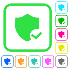 Protection ok vivid colored flat icons icons