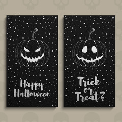 Happy Halloween. Halloween hand drawn invitation or greeting Cards. Vector illustration
