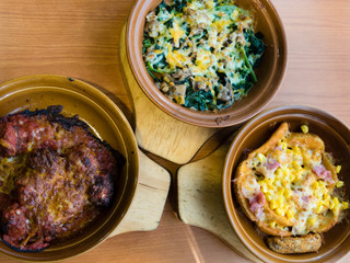 Mushroom and spinach with melted cheese