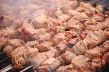 Schaschlick auf dem Grill russischer art