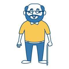 Cute grandfather cartoon icon vector illustration graphic design