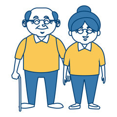 Cute grandparents couple cartoon icon vector illustration graphic design