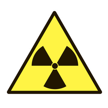 Vector image of a sign that warns about radiation hazard on white background