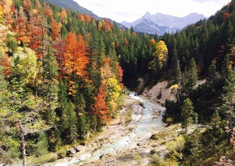 Fototapeta na wymiar Herbstfarben im Karwendel