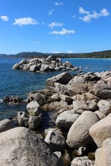 rocks in palombaggia bay, corsica