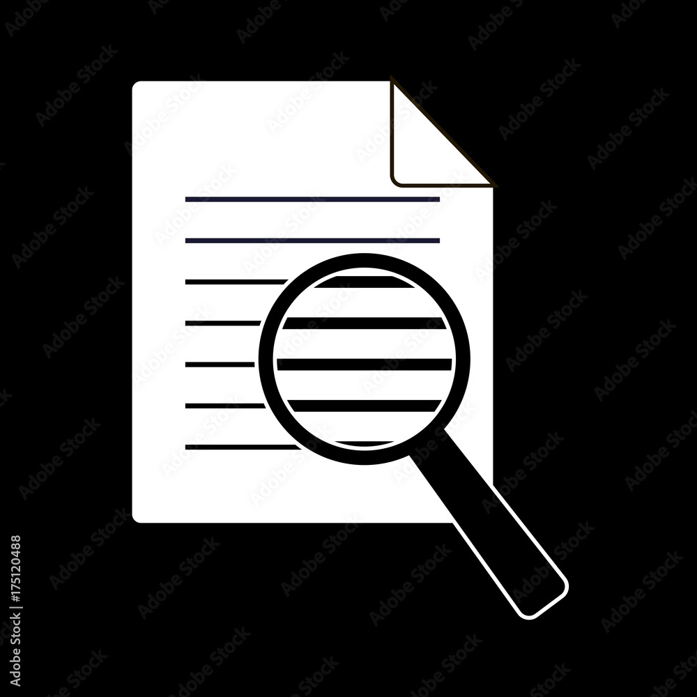 Poster vector search icon document. find in document symbol. search in file icon.