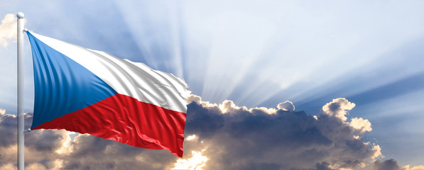 Czech Republic Flag Blue Sky