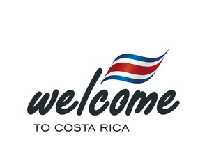Welcome to Costa Rica flag sign logo icon