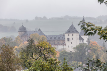 Burg Mylau im Herbstnebel