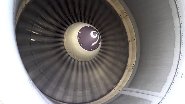 Jet engine - Turbine blades of airplane