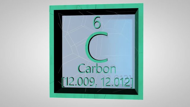 Carbon. Element of the periodic table of the Mendeleev system.