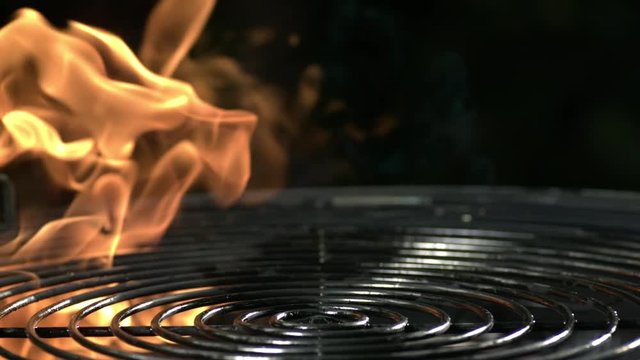 hot sausage cooking a barbecue
