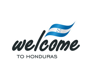 Welcome to Honduras flag sign logo icon