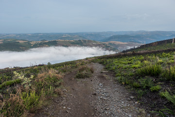 A day in summer on the oldest Camino de Santiago in Spain, the 