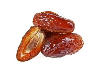 Dried dates isolated on a white background
