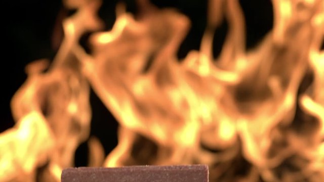 hot barbecue on fire