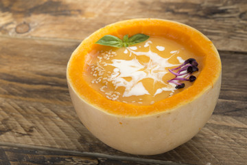 Soup pumpkin Top view