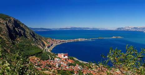 Obraz premium Egirdir and egirdir lake panaroma view. Isparta,Turkey
