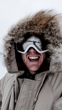 Winter Selfie Portrait in a Snow Storm