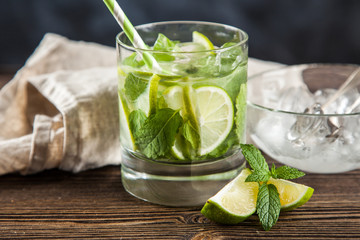 Mojito cocktail on dark background