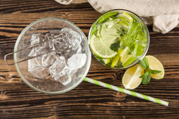 Mojito cocktail on dark background