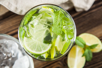 Mojito cocktail on dark background
