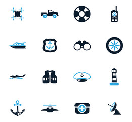 Coast Guard icons set