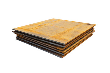 steel sheets isolated on white background