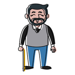 Cute grandfather cartoon icon vector illustration graphic design