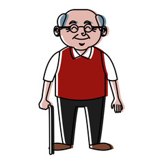 Obraz premium Cute grandfather cartoon icon vector illustration graphic design