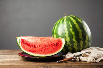 Ripe juicy watermelons