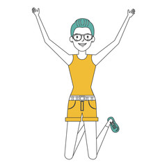 cheerful jumping woman avatar