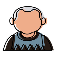 Cute grandfather cartoon icon vector illustration graphic design