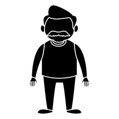 Cute grandfather cartoon icon vector illustration graphic design