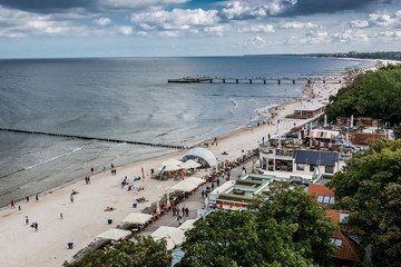 Kołobrzeg,plaża. Morze Bałtyckie.