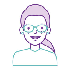 beautiful woman with glasses avatar character