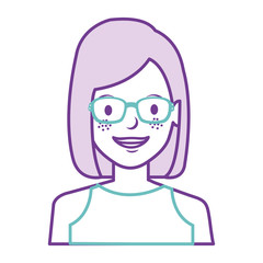 beautiful woman with glasses avatar character
