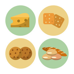 Carbohydrates food icons icon vector illustration graphic design