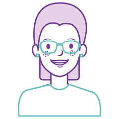 Obraz na płótnie Canvas beautiful woman with glasses avatar character