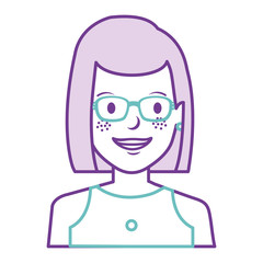beautiful woman with glasses avatar character
