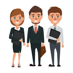 Business people teamwork with business men and business women. Vector illustration cartoon character.