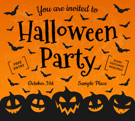 Hallowen Party - concept of invitation. Vector.