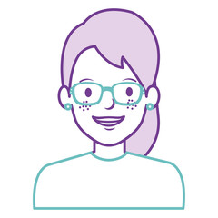 beautiful woman with glasses avatar character
