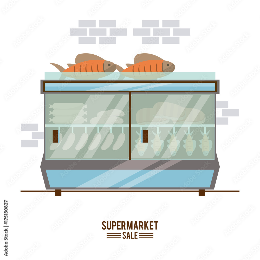 Sticker supermarket sale stand icon vector illustration graphic design