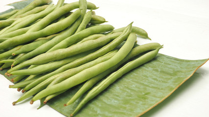 String bean raw vegetable isolate zoom in