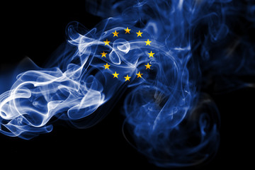 Fototapeta premium Eu smoke flag, european union