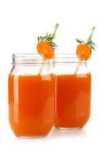 Fresh organic carrot juice